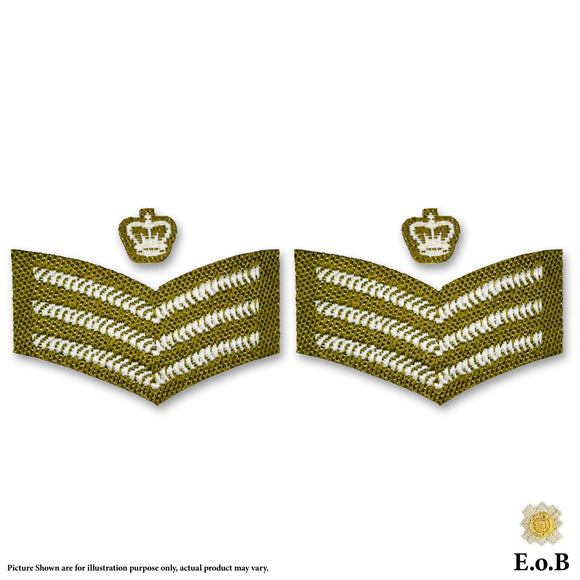 1/6 Ejército Británico Tamaño completo Color-Staff Sergeant No.2 Dress Rank Badge